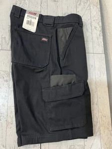 NWT Dickies Painter Carpenter Cargo Pocket Shorts Mens 30 Black Ripstop Workwear - Picture 1 of 8