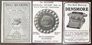 Barras tipo rodamiento de bolas marca THE DENSMORE antiguas máquinas de escribir 1898-1903 anuncios impresos - Imagen 1 de 4
