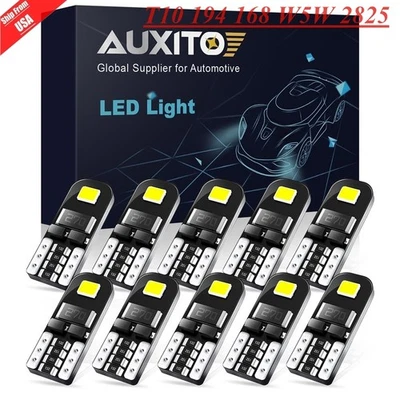10-100x T10 LED License Plate Light Bulbs 6000K Bright White 168 2825 194 Canbus - Image 1 of 4