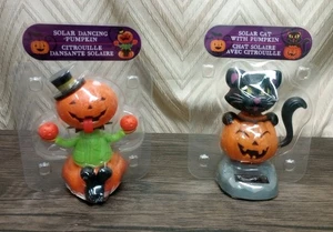 Juego de 2 Juguetes de Baile con Energía Solar Halloween Gato Negro con Calabaza - Imagen 1 de 7