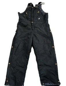 VTG 90s Carhartt Bib Overalls Mens 42x30 Black Insulated Quilt Lined Double Knee - Picture 1 of 16