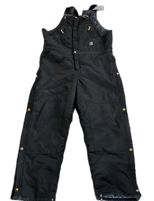 VTG 90s Carhartt Bib Overalls Mens 42x30 Black Insulated Quilt Lined Double Knee - Image 1 of 4