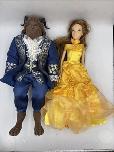 Lot Of 2, Disney Beauty and the Beast  Doll, Belle & Beast - Picture 1 of 2
