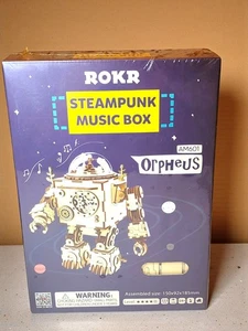 ROKR Orpheus Steampunk Music Box 3D Wooden Puzzle Kit DIY Model Gift New - Picture 1 of 6