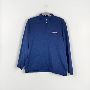 Vineyard Vines Pullover Mens 2XL Blue Quarter Zip Martha's Vineyard Patch Casual - Picture 1 of 9