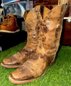 JUSTIN HERREN DISTRESSED WESTERN COWBOY STIEFEL - GEBOGENE SCHIENE (BR733) - Bild 1 von 8