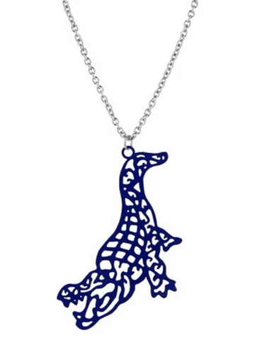 New Florida Gators Blue 30 Inch Silver Tone Necklace, Gifts For Her Mom Cover