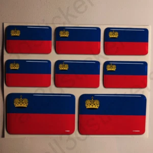Sticker Liechtenstein Resin Domed Stickers Liechtenstein Flag 3D Vinyl Adhesive - Picture 1 of 1