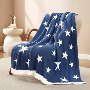 American Star Patriotic Throw Blanket Blue, Ultra Soft Cozy Throw Blanket for Co - Picture 1 of 6