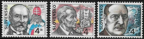 Slovakia #293-5 Mint Never Hinged Set - Writers Cover