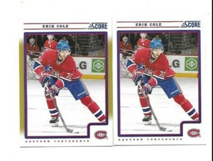 MONTREAL CANADIENS 2 ERIC COLE 2012/13 SCORE HOCKEY CARDS GOLD PARALLEL