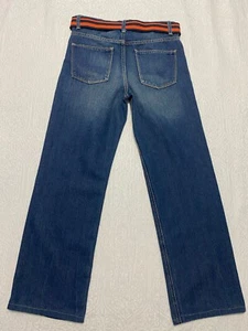 Faded Glory Jeans Boys Size 16 Blue Straight Whiskers Waistband Belt (28x26) - Picture 1 of 10