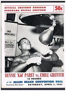 RARO 1961 BENNIE KID PARET vs EMILE GRIFFITH Miami Beach programma di boxe Alongi - Foto 1 di 1