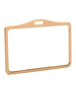 Landscape Horizontal Rose Gold Metal Aluminium Rigid ID Card Badge Holder 9x6cm - Picture 1 of 4