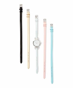 Laura Ashley Womens Skinny Strap Heirloom Watch Set W 4 Interchangeable Straps - Picture 1 of 13