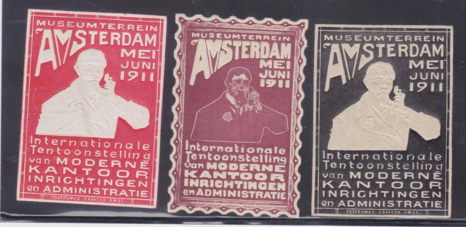 NETHERLANDS 1911 EXHIBITION MODERN OFFICE & BUSINESS POSTER STAMPS - Image 1 of 1