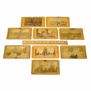 Lote de 9 TARJETAS ESTEREOSCÓPICAS ANTIGUAS ""EUROPEAS-AMERICANAS"" y ""americanas - Imagen 1 de 8