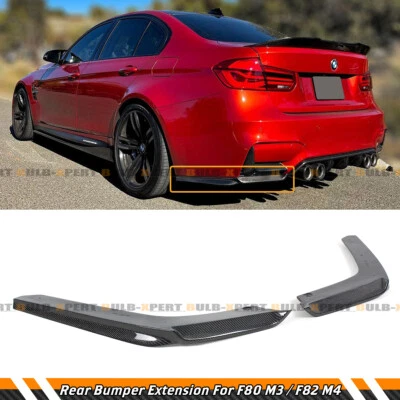 For 15-2020 BMW F80 M3 F82 F83 M4 Carbon Fiber Rear Bumper Side Corner Extension - Image 1 of 4