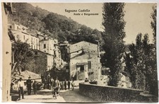 Antica cartolina postale Fagnano Castello Ponte e Borgonuovo