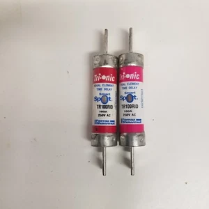Ferraz Shawmut Tri-onic Dual Element Time Delay TR100RID Fuse Lot of 2, New - Picture 1 of 5