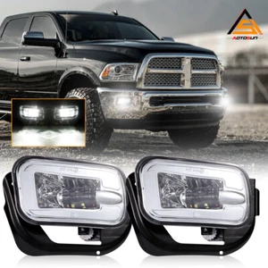 Pair LED Fog Lights For Dodge Ram 1500 2009-2012/Ram 2500 3500 2010-2018 Trucks - Picture 1 of 11