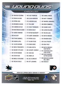 24/25 2024 UPPER DECK SERIES 2 HOCKEY YOUNG GUNS ROOKIE RC (451-500) U-Pick List - Picture 1 of 53