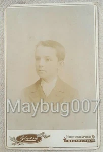 Antique Cabinet Card Photograph Young Boy Seward, Nebraska History Picture - Picture 1 of 5