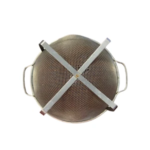 Vtg Metal Wire Mesh Colander Strainer With Handles And Stand 8.5" wide - Picture 1 of 3