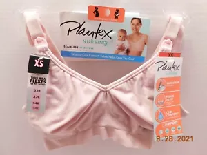 Playtex Nursing Bra Seamless WireFree Wicking Cool Comfort Sz XS Pink US4956 - Picture 1 of 6