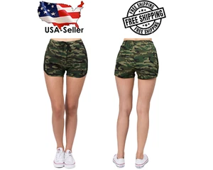 Mujeres Camuflaje Básico Esencial Gimnasio Deportes Pantalones Cortos Estampado Camuflaje Con Bolsillos Nuevos - Imagen 1 de 6