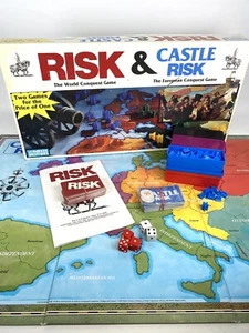 RISK & Castle RISK Board Game Combo Set 1990 Parker Brothers 100% COMPLETE - Picture 1 of 9