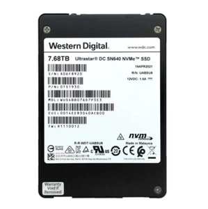 WD DC SN640 7.68TB SSD NVME U.2 Ultrastar Solid State Drive WUS4BB076D7P3E3 - Picture 1 of 3