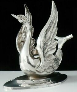 Pedro Duran Spanish Novelty Silver Swan Brandy Glass Warmer, 20th Century