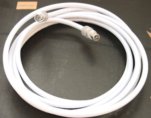 15m metre TV aerial white coaxial cable extension plugs coax lead + 2 X clips. - Picture 1 of 5