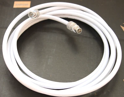15m metre TV aerial white coaxial cable extension  plugs coax lead + 2 X clips. - Image 1 of 4