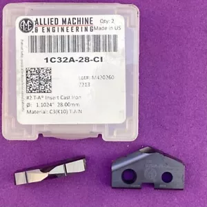 2pc ALLIED AMEC 1C32A-28-CI Carbide Spade Drill Insert 28mm TiAlN🎯Machinist - Picture 1 of 1