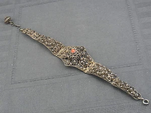 schönes altes Armband ca. um 1920 Silber , Koralle Filigran  - Bild 1 von 9