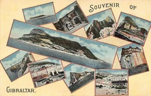 Postal FX: Recuerdo de Gibraltar, sin publicar, multivista, década de 1910 - Imagen 1 de 2