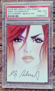 2009 35th Anniversary Red Sonja Greg Hildebrandt Autograph PSA 8 NM-MT - Picture 1 of 2