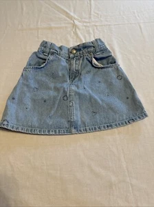 Vintage Levis Girls Cute Designs Jean Skirt Size 4 - Picture 1 of 7