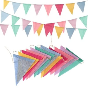 Pennant Banner Flags Pastel - Colorful Triangle Mixed(48 Flags),Party Decoration - Picture 1 of 9