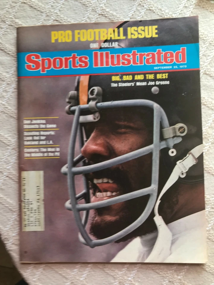 PITTSBURGH STEELERS SPORTS ILLUSTRATED 1975 JOE GREENE FOOTBALL NFL  - Image 1 of 1