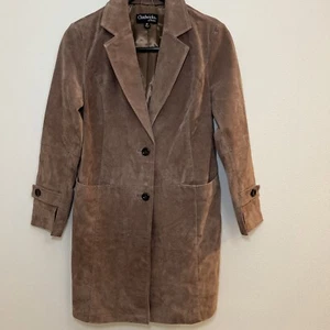 Chadwick’s Of Boston Brown Suede Trench Coat 6P Classic Leather Basics Jacket - Picture 1 of 14