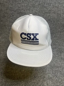 Vintage CSX Transportation Strapback Trucker Hat Cap w/ Rope Gray Brand New - Picture 1 of 6