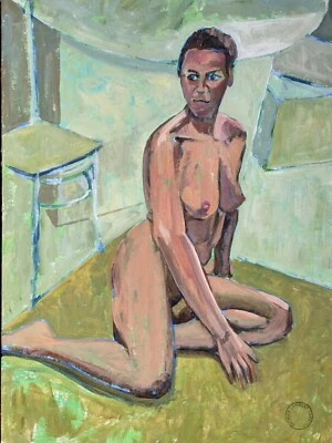 Pintura al óleo original de Patrick Lambert Larking RP ROI NS 1907-1981 desnudo Foto 1 de 4