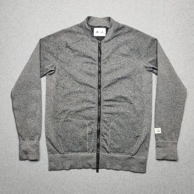 Adidas Reigning Champ Jacket Mens Medium Gray Full Zip Athletic Active Stretch - Image 1 of 4