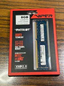 PATRIOT VIPER 8GB (2X4GB) DDR3-1600MHZ PC3-12800 UDIMM RAM - Picture 1 of 2