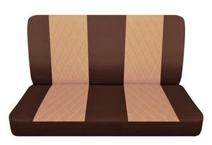 Fundas de asiento de camioneta para Chevy C/K 10/20 1961-1986 banco delantero marrón tostado con diamante - Imagen 1 de 10