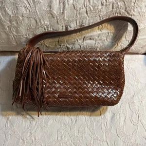 Francesco Biasia Brown Soft Leather Shoulder Bag Purse W/Tassel Excellent Cond - Picture 1 of 10