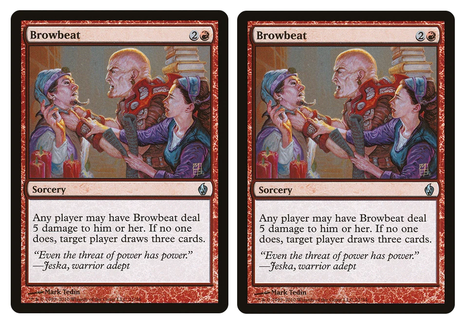 MTG - 2 x FOIL Browbeat - Uncommon Sorcery - Fire and Lightning (PD2) - LP - Image 1 of 1